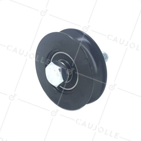 ROUE DE PORTAIL COULISSANT NOIRE RÉSISTANTE À GORGE RONDE DIAMÈTRE 80 MM POUR RAIL ROND DE 16 MM CHARGE 600 KG - GAGR80N • Caujolle