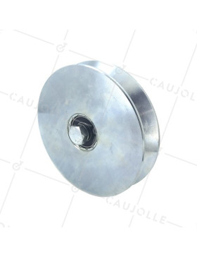 ROUE DE PORTAIL LARGE DIAMÈTRE 160 MM POUR RAIL TRIANGULAIRE UNIVERSEL CHARGE 600 KG AXE 14 MM - GAGV160L • Caujolle