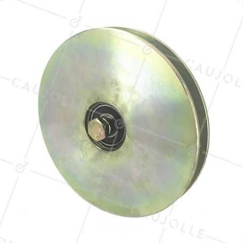 GALET DE PORTAIL ÉTROIT À GORGE CARRÉE DIAMÈTRE 200 MM POUR RAIL CARRÉ DE 16 MM AXE 20 MM - GAGC200E • Caujolle