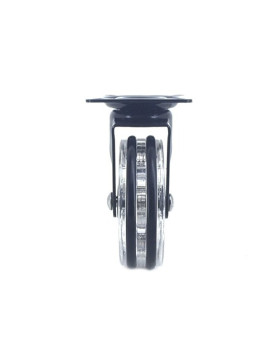 ROULETTE DESIGN TRANSPARENTE NOIRE DIAMÈTRE 75 MM CHARGE 50 KG - CRYSTALN75P