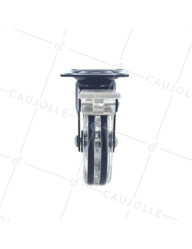 Transparent black designer castor wheel 75 mm diameter swivel plate with brake 4