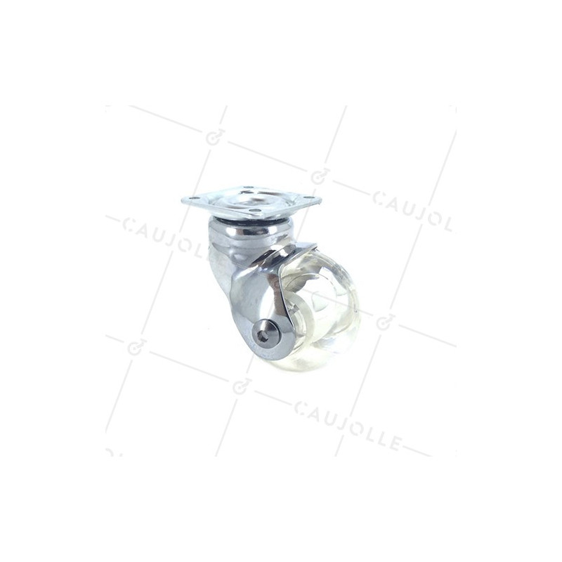ROULETTE DESIGN TRANSPARENTE BOULE DIAMÈTRE 50 MM CHARGE 40 KG - CRYSTAL CHUNKY50P