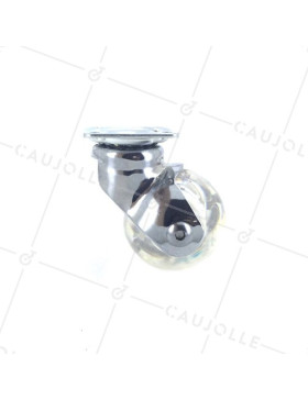 ROULETTE DESIGN TRANSPARENTE BOULE DIAMÈTRE 50 MM CHARGE 40 KG - CRYSTAL CHUNKY50P