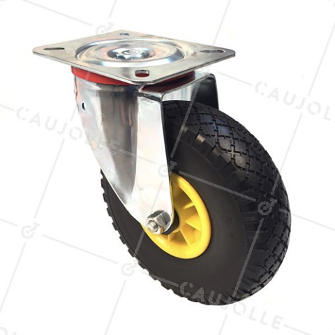 PUNCTURE-PROOF SWIVEL WHEEL 260 MM DIAMETER • Caujolle