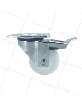 Industrial castor wheel with brake in polypropylene 80 mm diameter 2