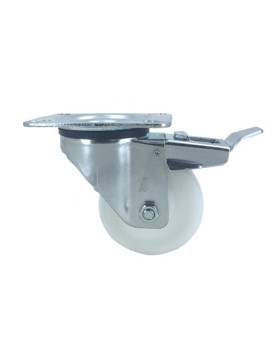 Industrial castor wheel with brake in polypropylene 80 mm diameter 2