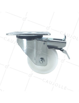 Industrial castor wheel with brake in polypropylene 80 mm diameter 3