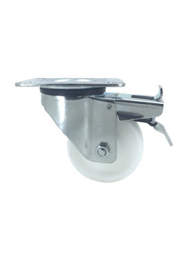 Industrial castor wheel with brake in polypropylene 80 mm diameter 3