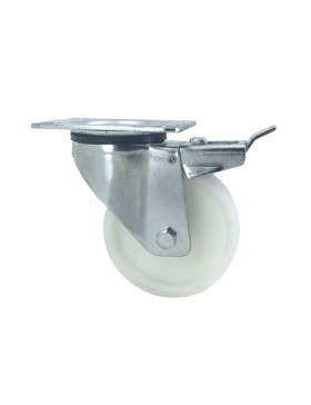 ROULETTE DE MANUTENTION À FREIN POLYPROPYLÈNE DIAMÈTRE 100MM CHARGE 125 MM - S2P100AF