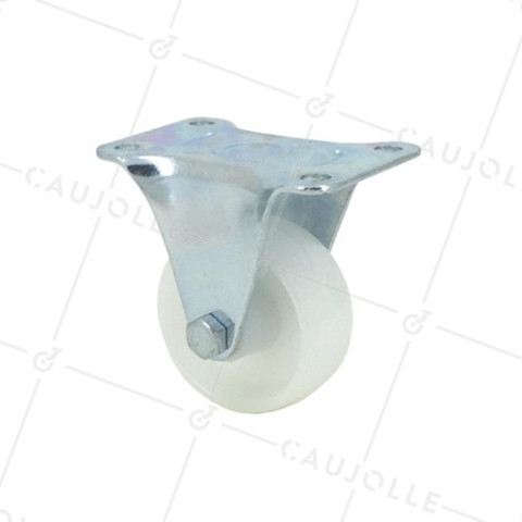 NYLON INDUSTRIAL FIXED-POSITION CASTOR WHEEL S7N 50 MM DIAMETER • Caujolle
