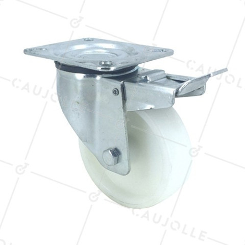 ROULETTE DE MANUTENTION À FREIN POLYPROPYLÈNE DIAMÈTRE 100MM CHARGE 125 MM - S2P100AF • Caujolle