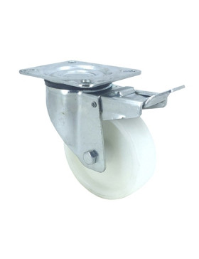 ROULETTE DE MANUTENTION À FREIN POLYPROPYLÈNE DIAMÈTRE 100MM CHARGE 125 MM - S2P100AF