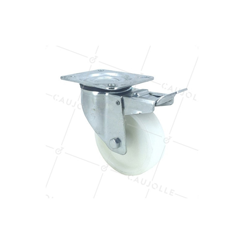 ROULETTE DE MANUTENTION À FREIN POLYPROPYLÈNE DIAMÈTRE 100MM CHARGE 125 MM - S2P100AF