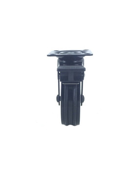 ROULETTE DESIGN EN ALUMINIUM NOIR BROSSÉ À FREIN DIAMÈTRE 75MM CHARGE 45KG - BLACKSTYL75PAF