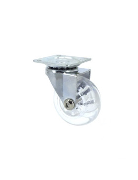 ROULETTE PIVOTANTE DESIGN TRANSPARENTE SOUPLE DIAMÈTRE 50MM CHARGE 40KG - S140TR 50P