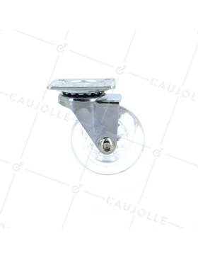 ROULETTE PIVOTANTE DESIGN TRANSPARENTE SOUPLE DIAMÈTRE 50MM CHARGE 40KG - S140TR 50P
