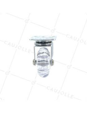 ROULETTE PIVOTANTE DESIGN TRANSPARENTE SOUPLE DIAMÈTRE 50MM CHARGE 40KG - S140TR 50P