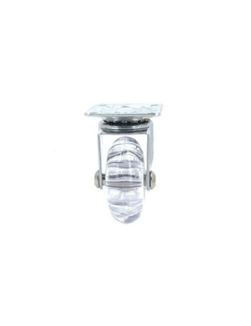 TRANSPARENT DESIGNER PIVOTING CASTOR FLEXIBLE DIAMETER 50 MM S140 
