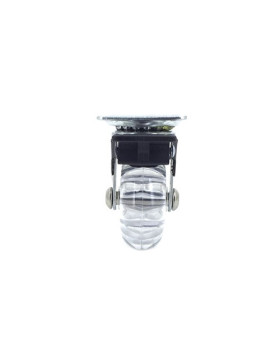PIVOTING DESIGNER CASTOR WITH BRAKE FLEXIBLE TRANSPARENT DIAMETER 50 MM S140 