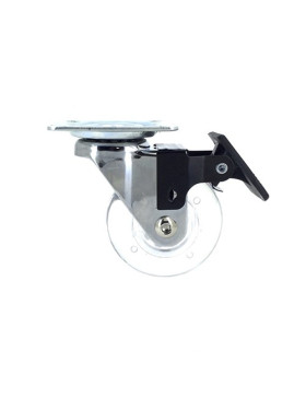 TRANSPARENT PIVOTING BRAKED CASTOR DIAMETER 60MM S140 