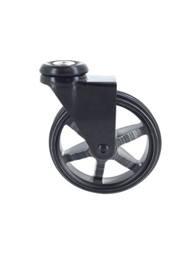 ROULETTE DESIGN EN ALUMINIUM NOIR BROSSÉ DIAMÈTRE 100MM CHARGE 55KG À FIXATION DE 10 MM- BLACKSTYL 100O