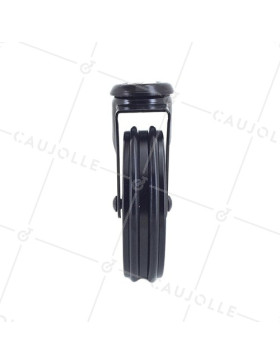 ROULETTE DESIGN EN ALUMINIUM NOIR BROSSÉ DIAMÈTRE 100MM CHARGE 55KG À FIXATION DE 10 MM- BLACKSTYL 100O