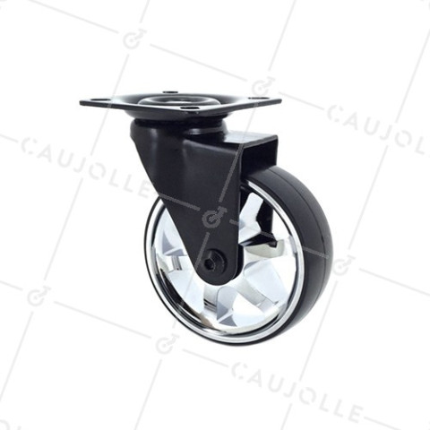 DESIGNER CASTOR WHEEL BLACK’CHROM 75P • Caujolle