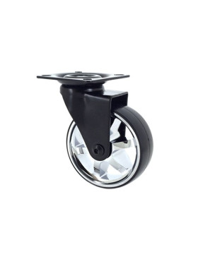 DESIGNER CASTOR WHEEL BLACK’CHROM 75P
