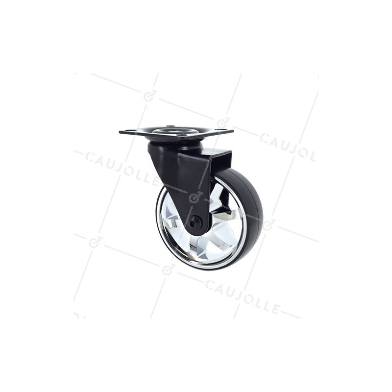 DESIGNER CASTOR WHEEL BLACK’CHROM 75P