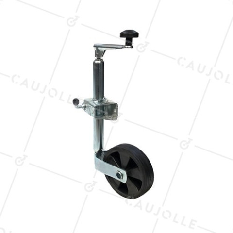 ROUE JOCKEY TÉLÉSCOPIQUE DIAMÈTRE 160MM TUBE 35 MM CHARGE 75 KG A LA FLECHE • Caujolle