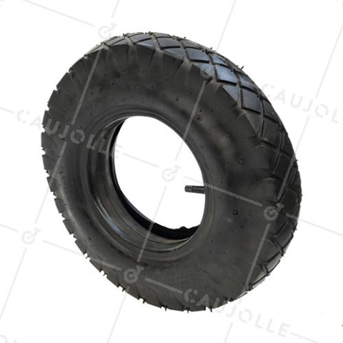 SET WHEELBARROW TURF TYRE + AIR CHAMBER 400 MM DIAMETER • Caujolle