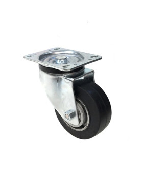 ROULETTE EN CAOUTCHOUC SOUPLE DIAMÈTRE 125MM CHARGE 280 KG - S76AS 125 