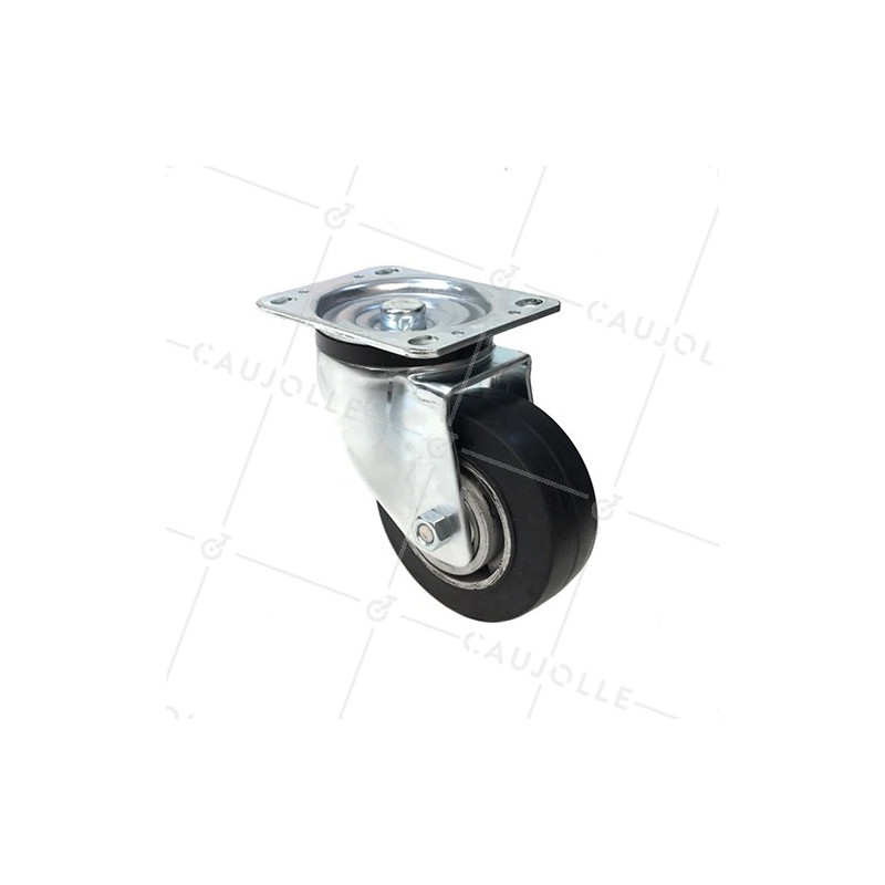 INDUSTRIAL USAGE CASTOR WHEEL REINFORCED RUBBER S76AS 125 MM DIAMETER 