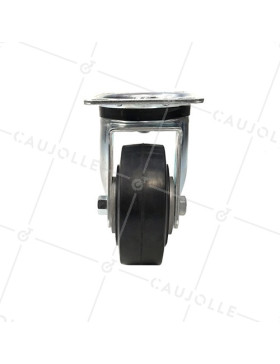 ROULETTE EN CAOUTCHOUC SOUPLE DIAMÈTRE 125MM CHARGE 280 KG - S76AS 125 