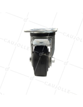 INDUSTRIAL USAGE CASTOR WHEEL REINFORCED RUBBER WITH BRAKE S76AS 125 MM DIAMETER 