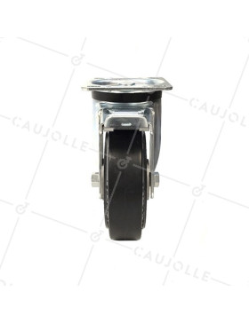 INDUSTRIAL USAGE CASTOR WHEEL REINFORCED RUBBER WITH BRAKE S76AS 160 MM DIAMETER 