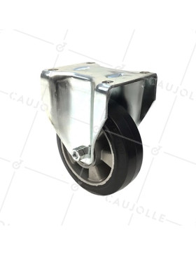 SUPPLE RUBBER FIXED CASTOR 160 MM DIAMETER 300 KG MAX LOAD - S77AS 160 • Caujolle