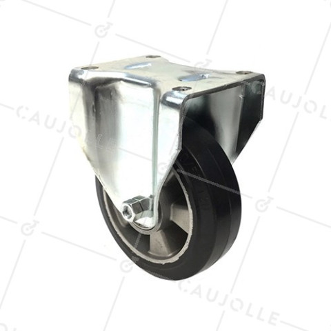 SUPPLE RUBBER FIXED CASTOR 160 MM DIAMETER 300 KG MAX LOAD - S77AS 160 • Caujolle