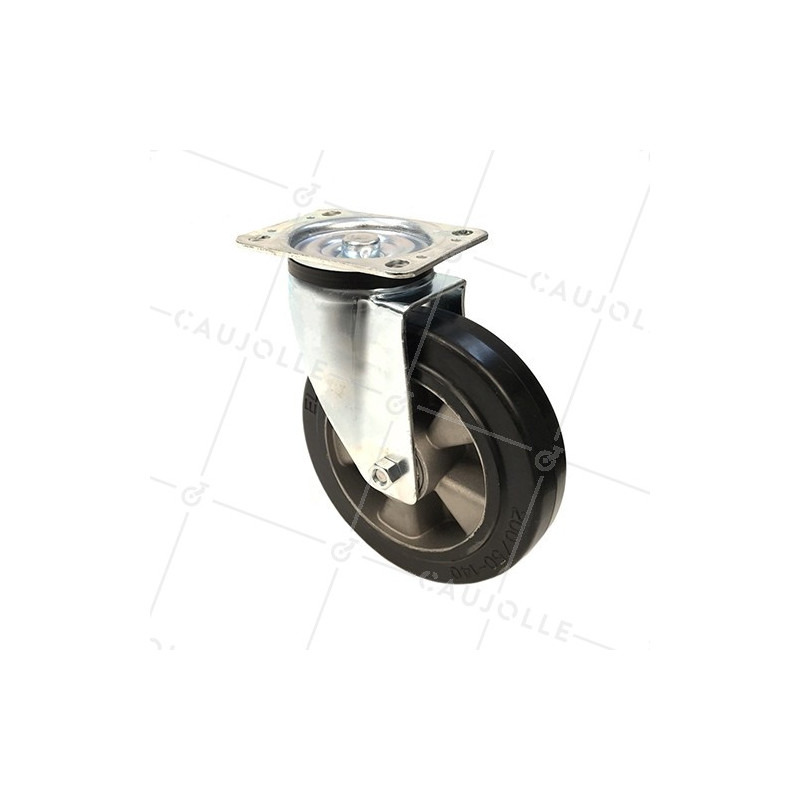 INDUSTRIAL USAGE CASTOR WHEEL REINFORCED RUBBER S76AS 200 MM DIAMETER 