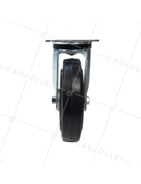 ROULETTE PIVOTANTE EN CAOUTCHOUC SOUPLE DIAMÈTRE 200MM CHARGE 400KG - S76AS 200