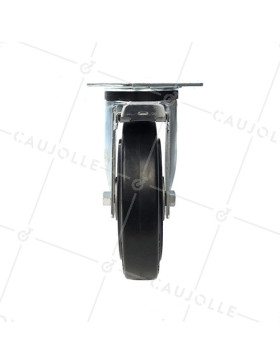 INDUSTRIAL USAGE CASTOR WHEEL REINFORCED RUBBER WITH BRAKE S76AS 200 MM DIAMETER 
