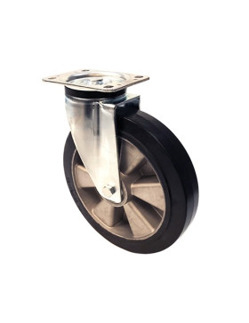 INDUSTRIAL USAGE CASTOR WHEEL REINFORCED RUBBER S76AS 250 MM DIAMETER 