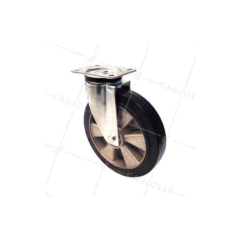 ROULETTE PIVOTANTE EN CAOUTCHOUC SOUPLE DIAMÈTRE 250MM CHARGE 500 KG - S76AS 250
