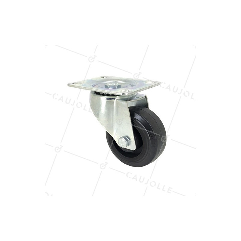 ROULETTE ELASTIQUE RÉSISTANTE À LA CHALEUR DIAMÈTRE 80 MM CHARGE 80 KG