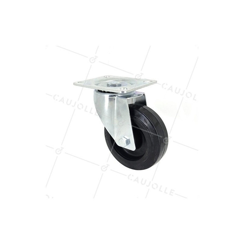 ROULETTE ELASTIQUE RÉSISTANTE À LA CHALEUR DIAMÈTRE 100 MM CHARGE 80 KG 
