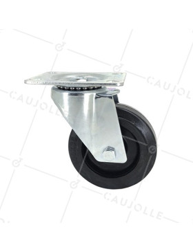 ROULETTE ELASTIQUE RÉSISTANTE À LA CHALEUR DIAMÈTRE 100 MM CHARGE 80 KG 