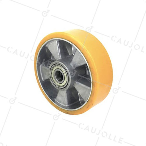 POLYURETHANE WHEEL ALUMINIUM BODY 160 MM DIAMETER 20 MM BORE S2013 • Caujolle