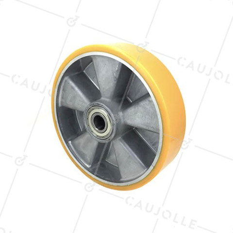 POLYURETHANE WHEEL ALUMINIUM BODY 200 MM DIAMETER 20 MM BORE S2013 • Caujolle