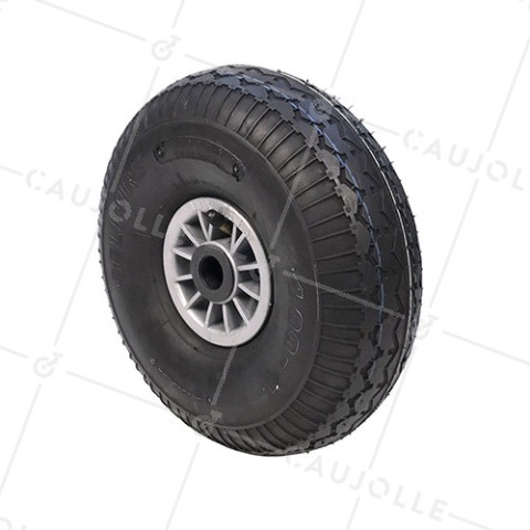 ROUE DE DIABLE GONFLÉE DIAMÈTRE 300 MM CHARGE 150KG AXE 25MM - S2700P 300 R25 PREMIUM (PNEU 4.00-4) • Caujolle
