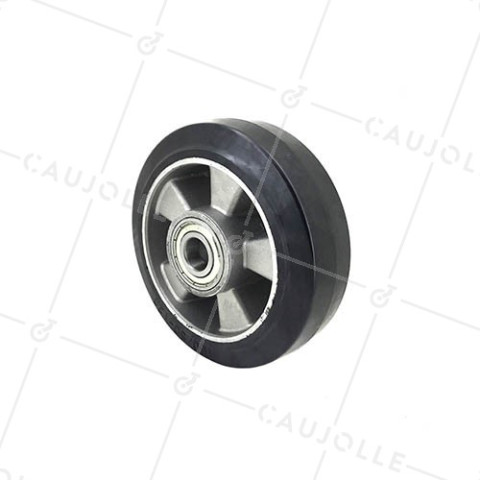 SHOCK-ABSORPTION RUBBER ROLLER 160 MM DIAMETER 20 MM BORE S2014 • Caujolle